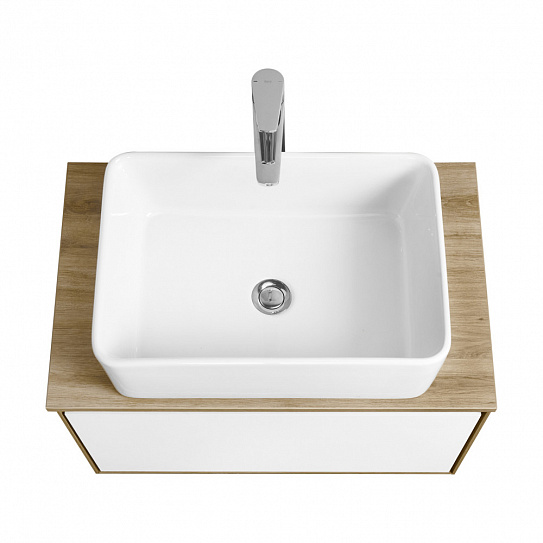 Тумба под раковину Aquaton Либерти 70 дуб эльвезия белый глянец 1A279801LYC70