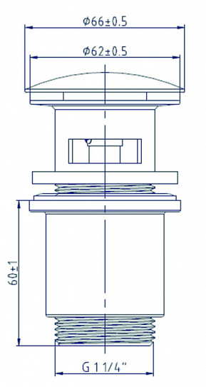 Донный клапан ARROWHEAD 1-1/4" 80мм с переливом 740001