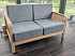 Диван на каркасе из бамбука с подушками Nature Bamboo+ Grey Fabric 1340 FN-060D-1