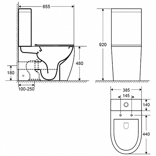 Унитаз компакт с бачком и сиденьем микролифт Cerutti SPA Bella CT8709