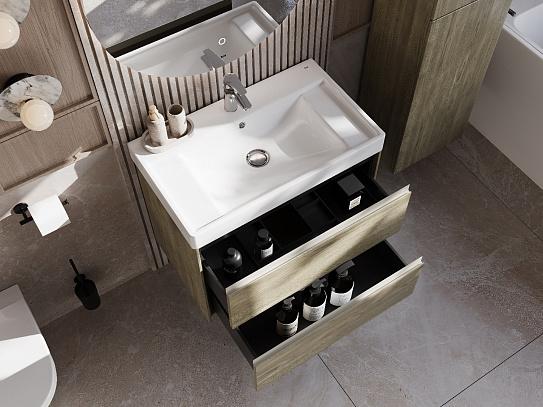 Тумба под раковину Roca Ona 800 темный вяз 2 ящика A857630511