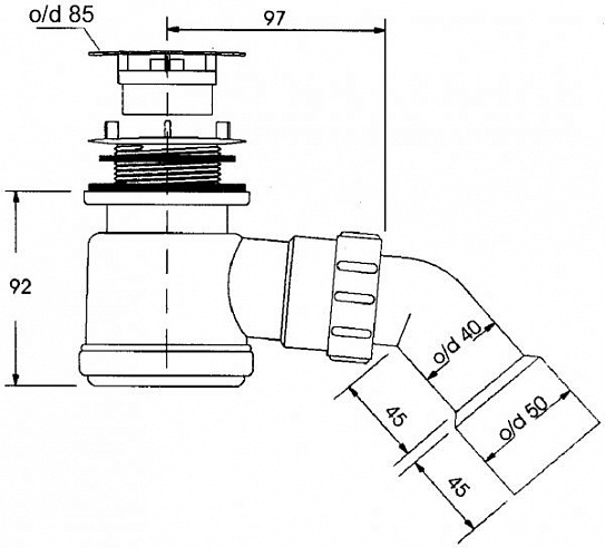 Трап для душевого поддона MRS3C-S