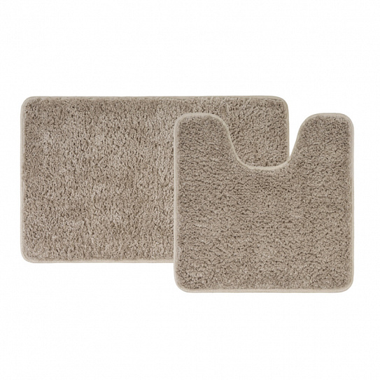 Набор ковриков для ванной комнаты, 50х80 + 50х50, микрофибра, светло-коричневый Iddis BSET07Mi13