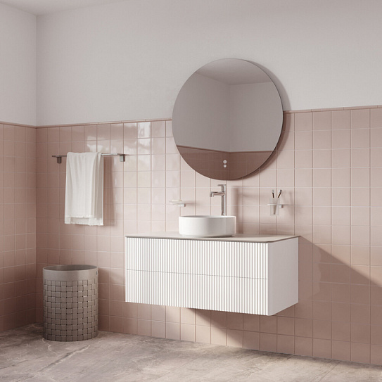 Тумба подвесная, со столешницей (OPH10W0i89), 100 см, белый IDDIS Aiger, AIG10W0i95K