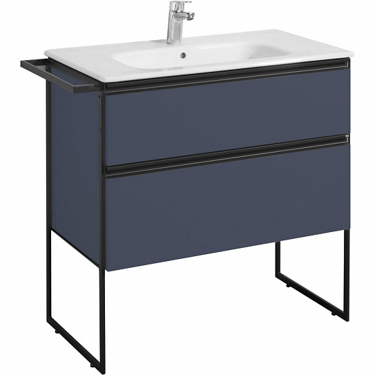 Тумба под раковину Roca Domi 80 2 ящика синий матовый ZRU9307868