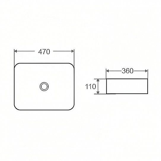 Раковина накладная 47 прямоугольная D&K Berlin DT1431216