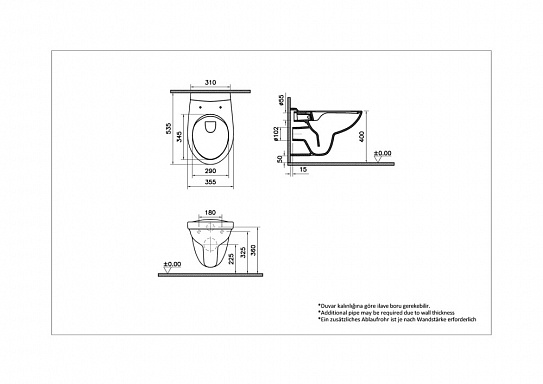 Подвесной унитаз Vitra S10 SpinFlush, безободковый 7855B003-0075