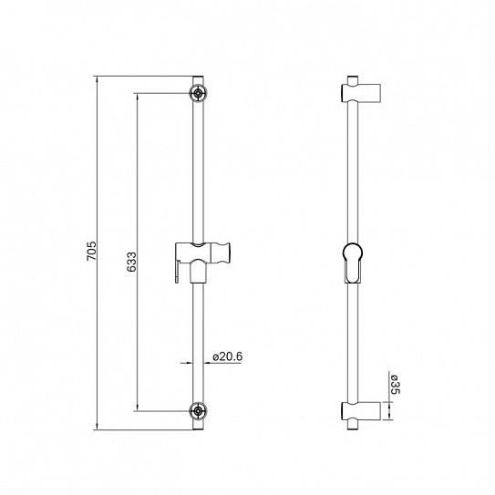 Стойка для душа Iddis Ray RAY70BCi17
