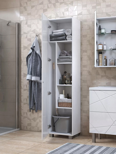 Шкаф пенал для ванной 45 см VIGO Geometry 450, белый