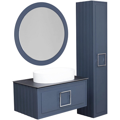 Зеркало с подсветкой La Fenice Terra 80 см, синий мат. FNC-02-TER-BG-80