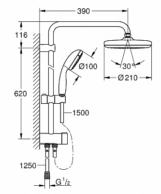 Душевая стойка Grohe New Tempesta System 26381001
