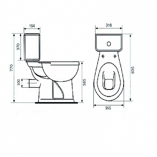 Унитаз-компакт Оскольская Керамика "Дора-Антивсплеск", синий