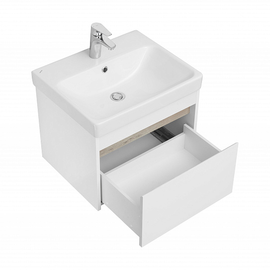 Тумба под раковину подвесная Aquaton Асти 55 белый - ясень шимо 1A263101AXD70