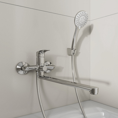 Смеситель для ванны с длинными изливом Milardo Rora глянцевый хром RORSB00M10