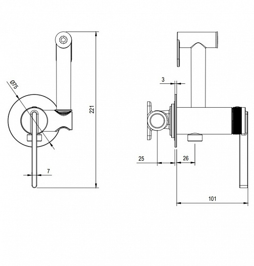Душевая система со смесителем DQ Dortmund DA1713705 черный