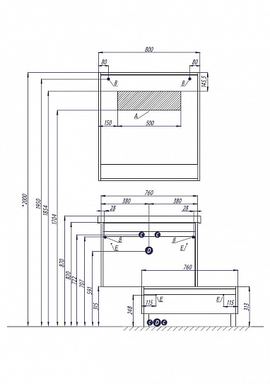 Зеркало Акватон Капри 80 таксония темная 1A230402KPDB0