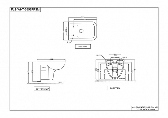 Унитаз подвесной Jaquar Florentine FLS-WHT-5953PPSM