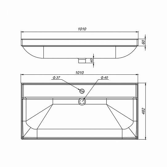Раковина керамическая MIRSANT Line 100