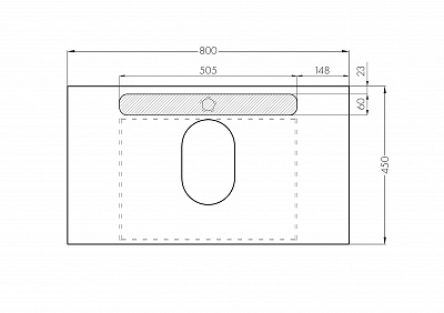 Тумба под раковину Aquaton Лофт Урбан 80 серый графит, дуб орегон 1A247601LQX60