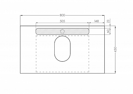 Тумба под накладную раковину Aquaton Лофт Урбан 80 серый графит, дуб орегон 1A247601LQX60