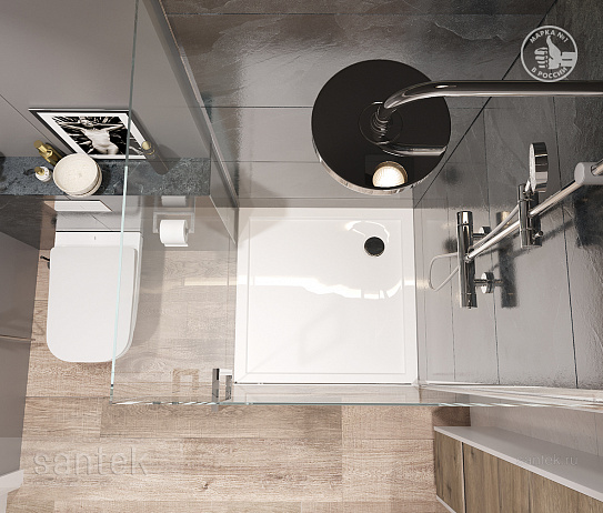 Душевой поддон 80х80 квадрат Santek Палермо белый 1WH302475