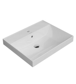 Раковина Kerama Marazzi CUBO подвесная/мебельная 60 см, белая глянц. CU.wb.60