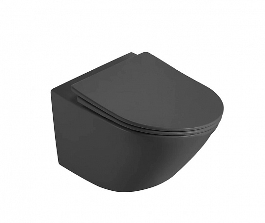 Унитаз подвесной DQ Rhein Bach безободковый, с сиденьем микролифт, серо-белый DT1476506