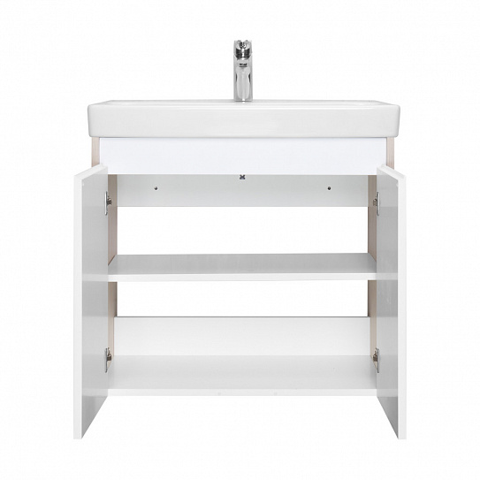 Тумба под раковину AQUATON Сканди Doors 70 белый глянец/дуб верона 1A278901SDB20