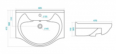 Раковина Santek Байкал 60 1WH109652