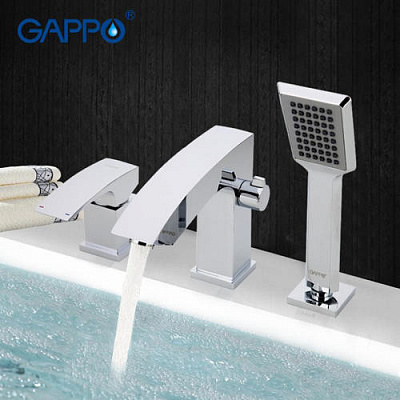 Gappo G1107 Смеситель д/ванны врезной на 3 отверствия,хром,Ф35