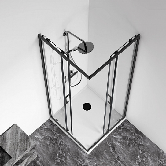 Душевой уголок GoodDoor Cube CR-90-C-B 90х90 черный КУ00020