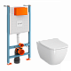 Инсталляция с унитазом VitrA Shift (Шифт) 9855B003-7207 комплект 3 в 1 с сиденьем микролифт безободковый Rim-ex (Рим-экс)