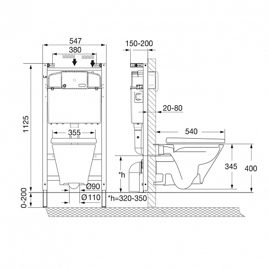 Комплект инсталляция с подвесным унитазом Roca The Gap Round Pack 893105000 с сиденьем микролифт
