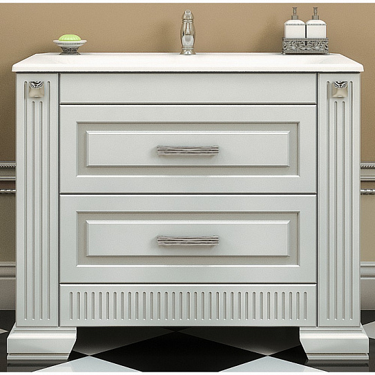 Тумба без раковины Opadiris Оникс 100 серебро