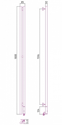 Полотенцесушитель электрический Сунержа Нюанс 1800