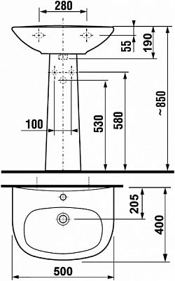 Раковина Jika Zeta 50 8103900001041