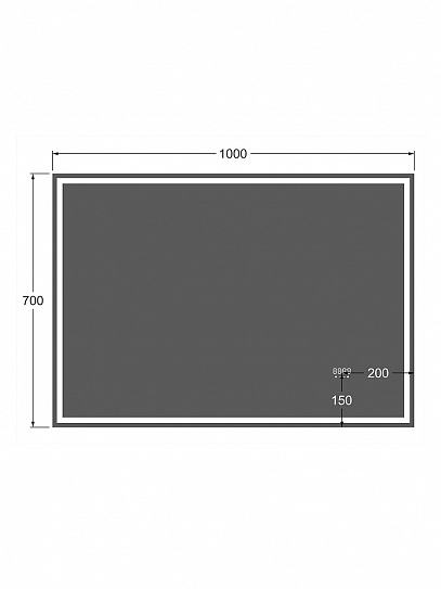Зеркало в ванную 100х70 Аврора Monterey (подсветка, термообогрев, часы, сенсор на взмах)