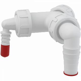 Колено с двумя штуцерами AlcaPlast P149Z G1"/8-16, 17-23 с клапаном