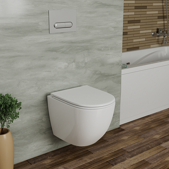 Унитаз подвесной безободковый с микролифтом D&K Matrix DT1396016