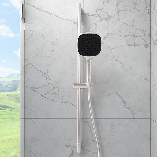 Душевой гарнитур 3 режима Vitra Core Square A4591734EXP брашированный никель