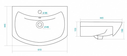 Тумба без раковины Onika Балтика 60 см 106040