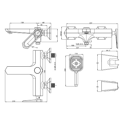 Смеситель для ванны Lemark Prizma LM3914C