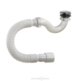 Сифон ORIO д/душа поддона 1 1/2 40 S-тип,клик-клак с гиб.тр.40/50 А-20589