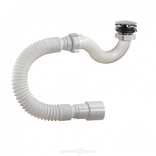 Сифон ORIO д/душа поддона 1 1/2 40 S-тип,клик-клак с гиб.тр.40/50 А-20589