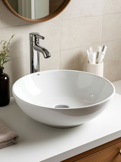 Раковина накладная 40 см круглая MONTEREY ZT-8022D (40х40) фарфор