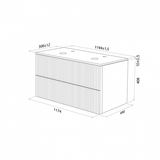 Тумба подвесная IDDIS Aiger, со столешницей (OPH12W0i89), 120 см, белый AIG12W0i95K