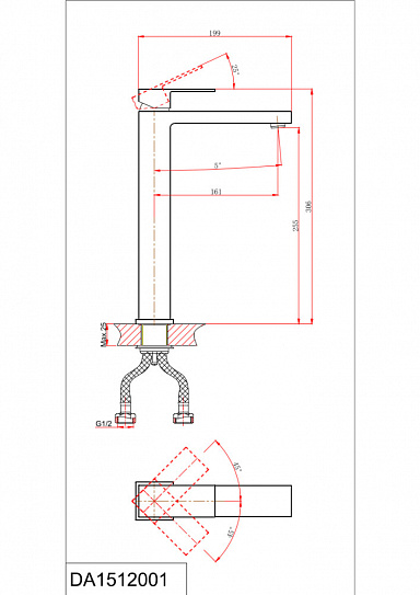 Смеситель для раковины D&K Bayern Liszt DA1512001