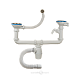 Сифон для мойки двойной ORIO 3 1/2 40 с одним отводом для стиральной машины и гибкая труба A-50092