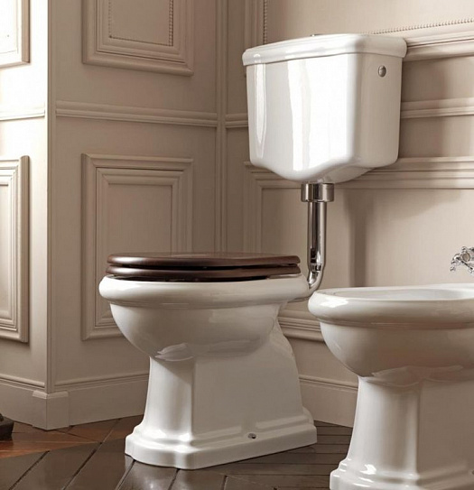 Kerasan Retro бачок под среднюю трубу 108201bi+мех.смыв.751393br+низкая труба750493dr+крепл7603br