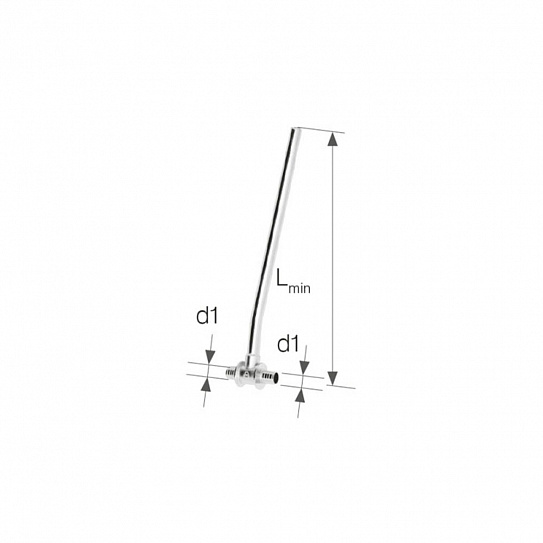 Тройник проходной Push с никелированной трубкой Cu d-15, L-300мм, 25x3,5/25x3,5 9003.700